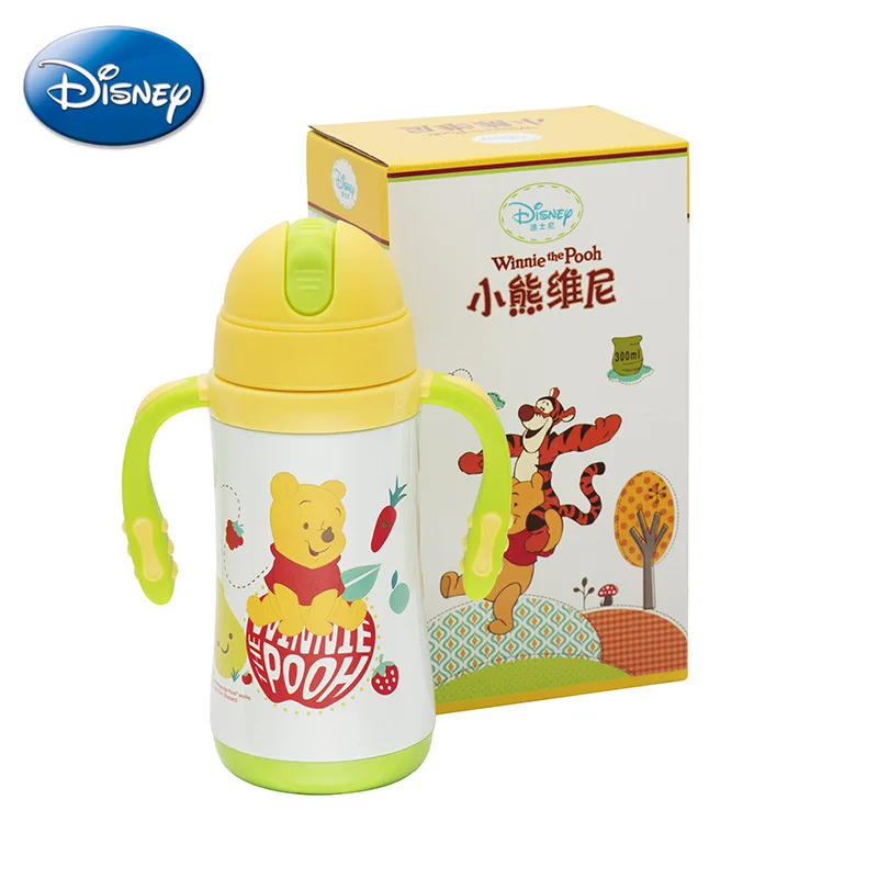 

Disney Stainless Steel Thermos Cup Creative Double-Handle Learning Cup Child 300ml Straw Cup
