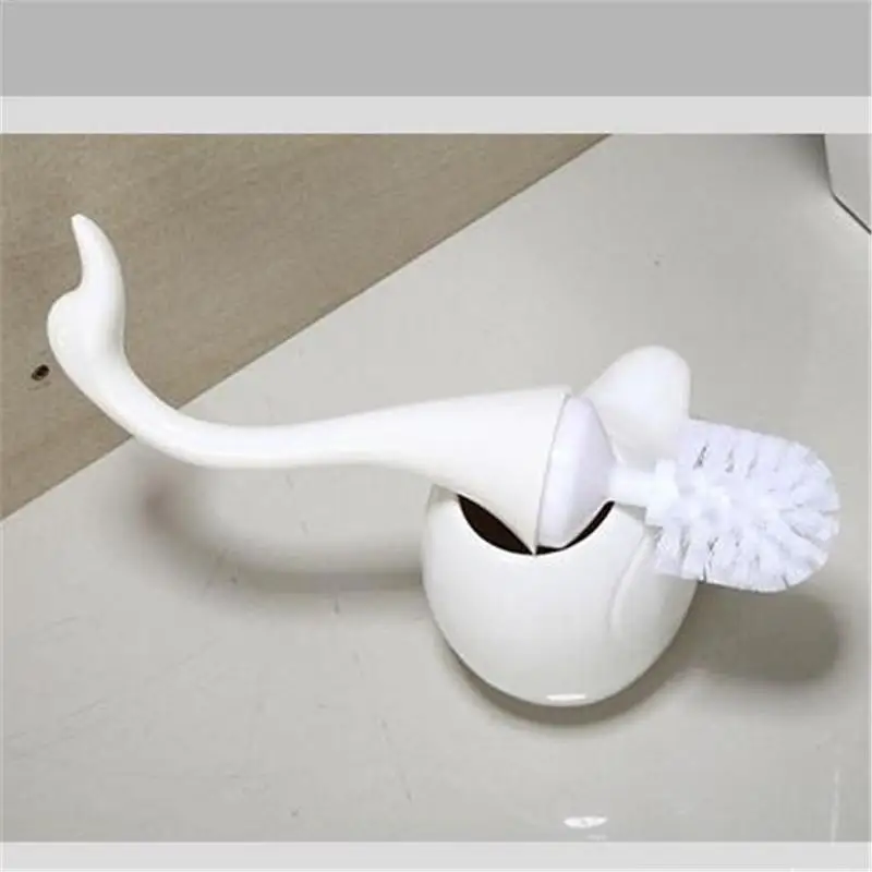 Innovative Swan Shape Toilet Brush Bathroom Accessories Ceramic Base Plastic Handle Cleaning Brush For Bathroom Home Hotel