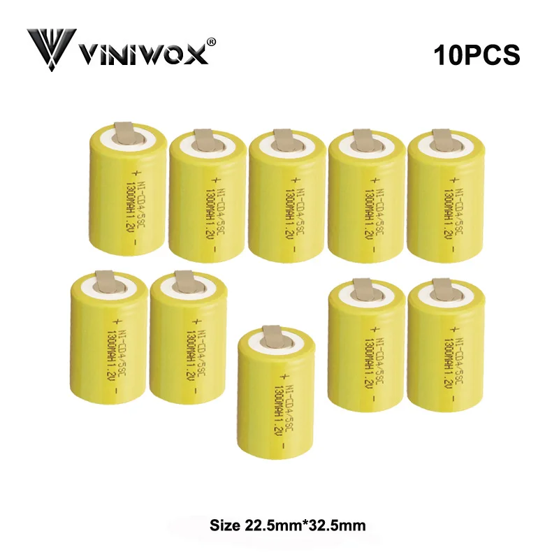 Перезаряжаемые 4/5SC Ni-CD батареи 1300mAh 1,2 V электроинструмент батарея Subc NICD аккумулятор для электрических батарей 9,6 V 6V