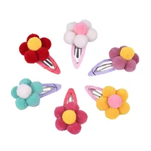 5 шт. заколки для волос пять лепестков плюшевый шар Очаровательная заколка для волос аксессуары для волос