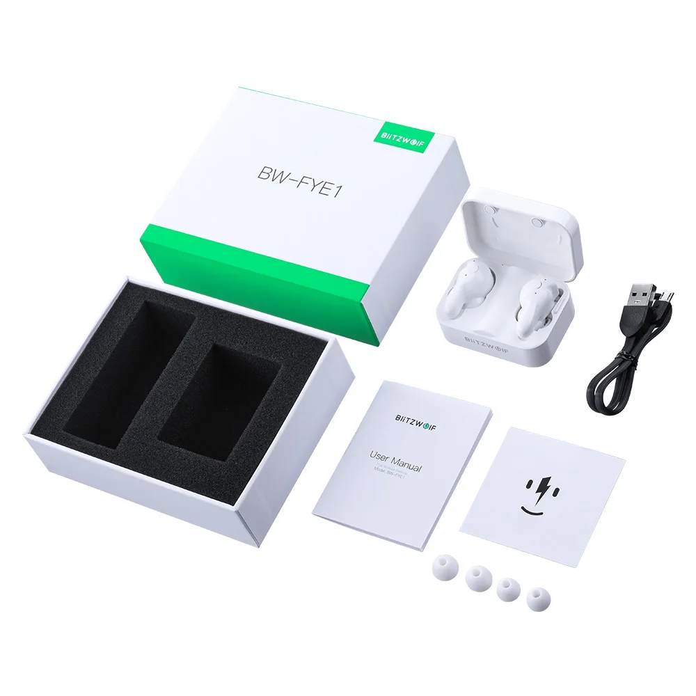 [БЕЛЫЙ] Blitzwolf BW FYE1 TWS Наушники Беспроводная связь Bluetooth 5.0 Двухсторонний вызов