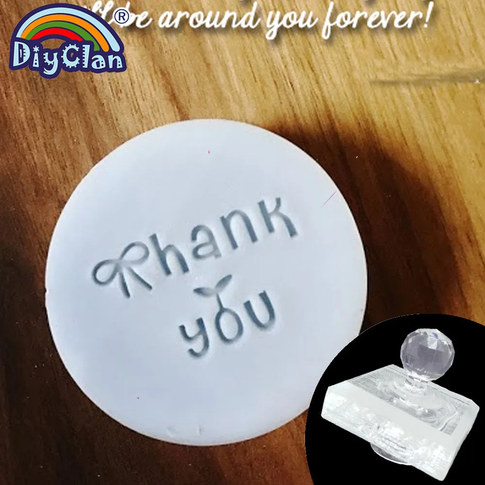 

Transparent Thank You Handmade Soap Stamp Clear Resin Diy Natural Soap Making Stamps With Handle Acrylic Seal Customize