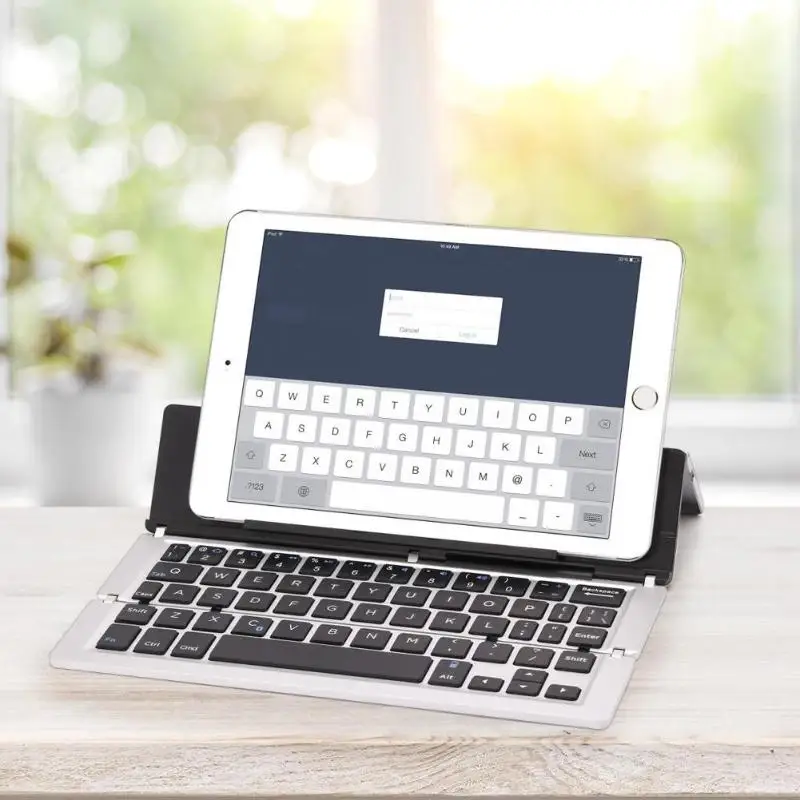 

Aluminum Alloy Magnetic and Triple Folding Tablet Keyboard Wireless Bluetooth Keypad For iOS/Android Phone/Tablet PC