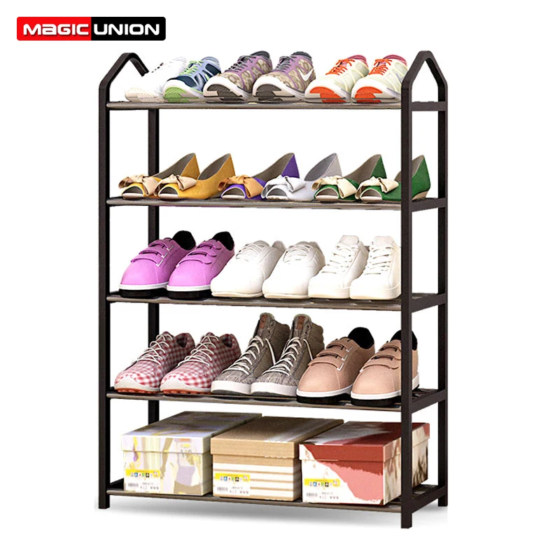 Magic Union Metal Iron Shoe Shelf Simple Style Multi-layers Student Dormitory Shoe Storage Rack DIY Shoe Cabinet Home sapateira