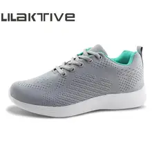 LILAKTIVE обувь для ходьбы Для женщин дышащие кроссовки легкие из трикотажной сетки плюс Размеры спортивная обувь sapatilhas mulher