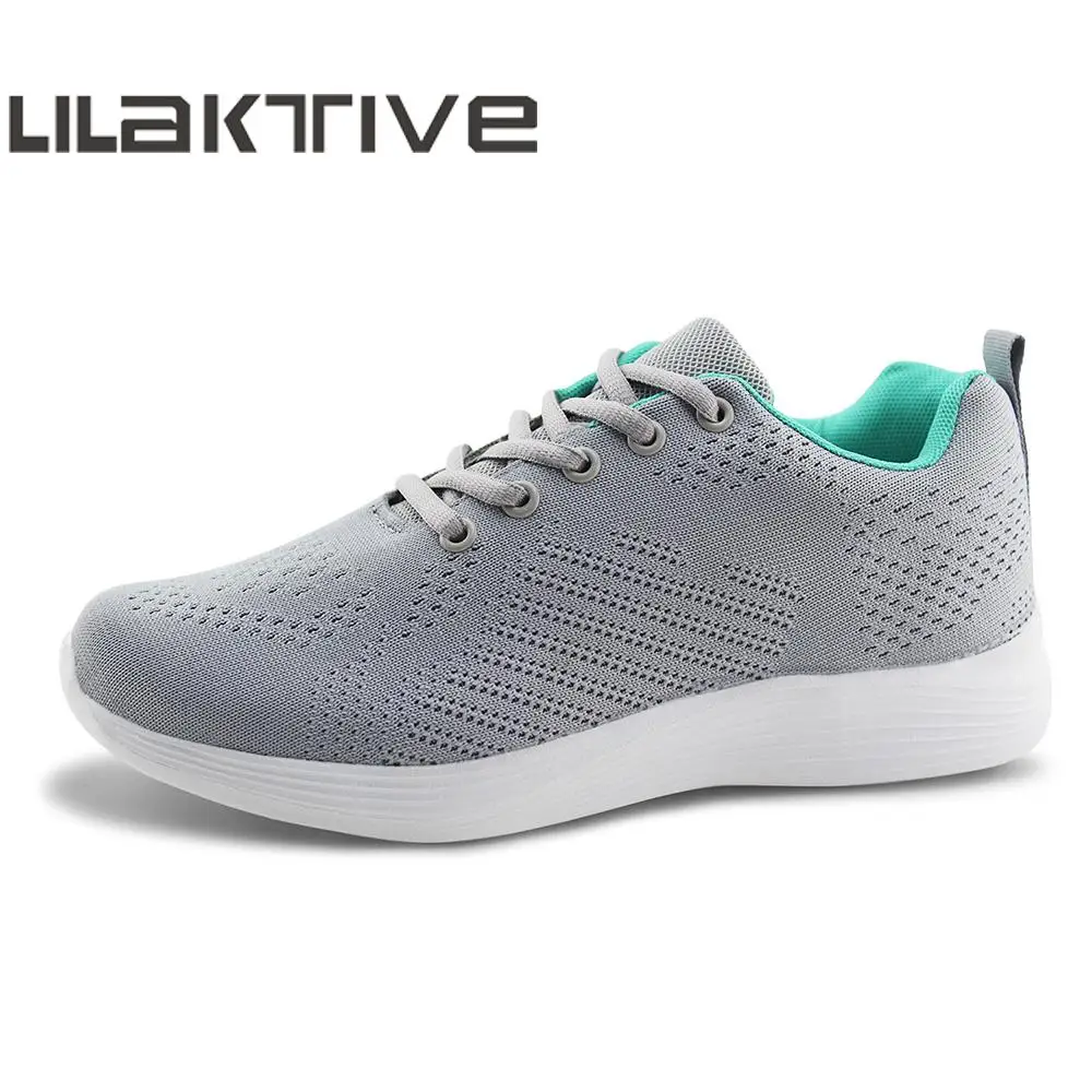 

LILAKTIVE 2019 Walking Shoes Women Breathable Running Sneakers Lightweight Knit Mesh Plus Size Sports Shoes sapatilhas mulher