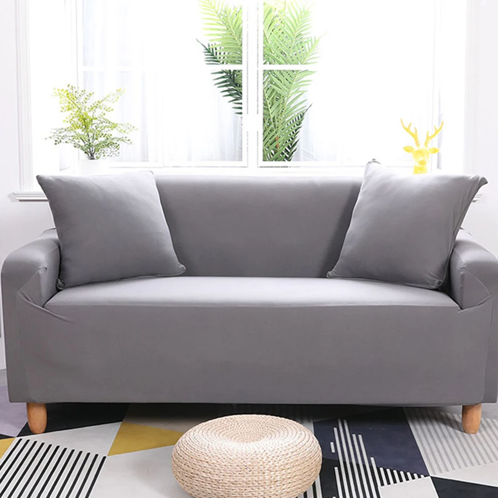 

2 3 Seater Elastic Sofa Cover Slipcover Stretch Elastic Couch Chair Protector Home Cheap Solid Sofa Covers For Living Room Sofa