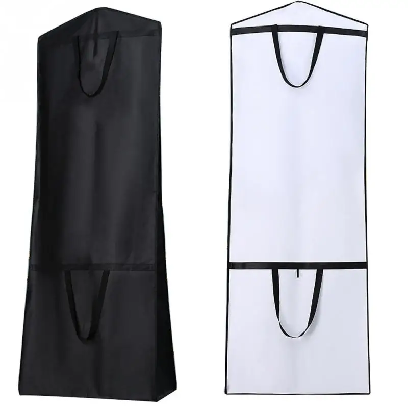 

Chemical fiber blend Wedding Dress Dust Cover with Zipper Bride Gown Storage Bag Garment Clothes Case 180*60*30 cm