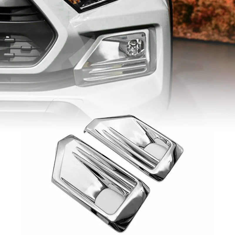 

2pcs New Car Front Chrome Fog Light Lamp Cover Trim High Quality ABS Accessory Suitable For Toyota RAV4 Adventure 2019
