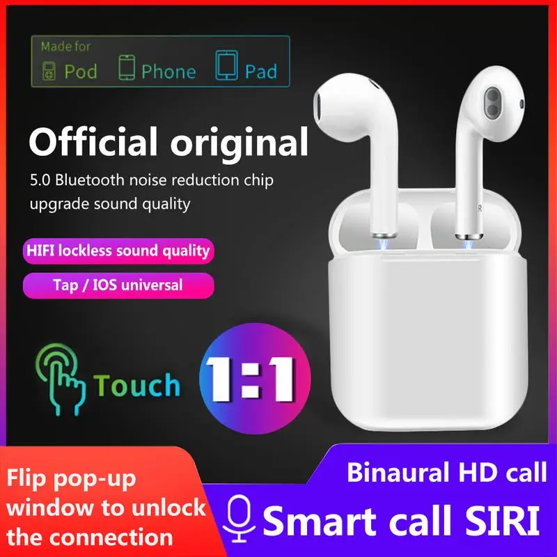 

Bluetooth Earphone 5.0 Wireless TWS Earphones 1:1 Touch For AirPods Apple Animation Pop-up Window Siri Call Headset