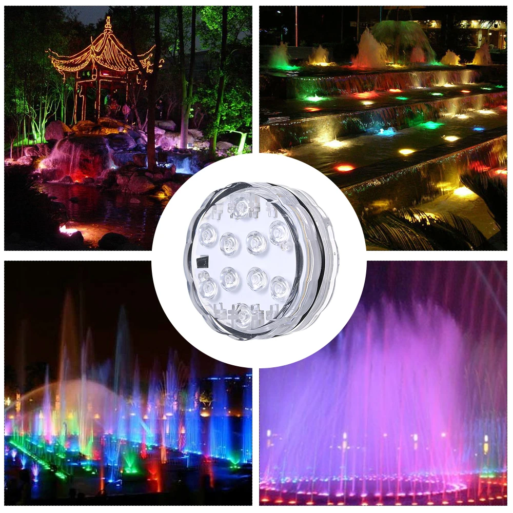 10LED 12 LED Submersible Light Underwater Waterproof Light Multicolor