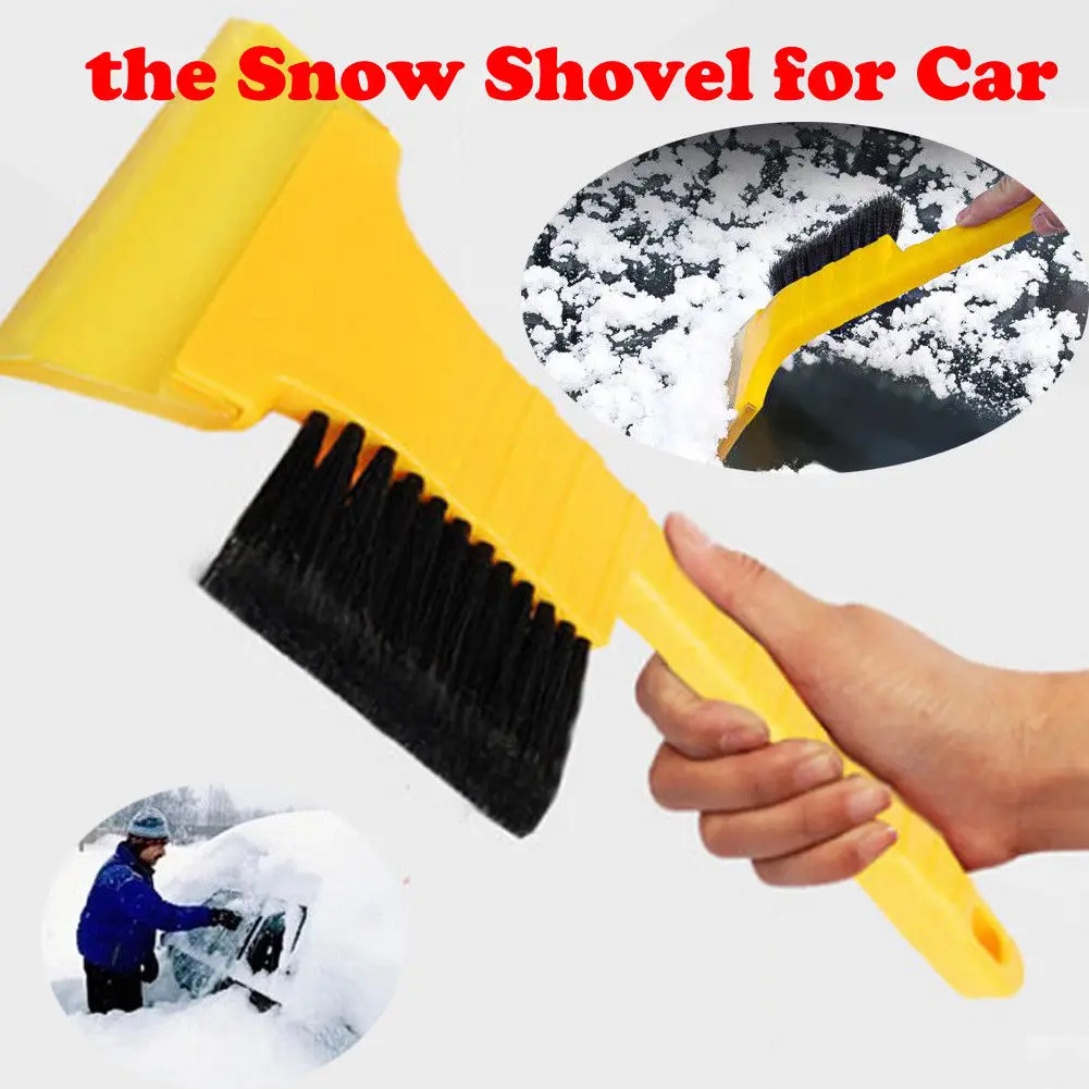 Ice Scraper with Brush for Car Windshield Snow Removal Frost Handle