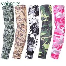 Шелк льда рукав для велоспорта налокотник Фитнес тактический Камуфляжный Баскетбол Бег налокотники для велосипедистов грелки летние спортивные безопасности для мужчин
