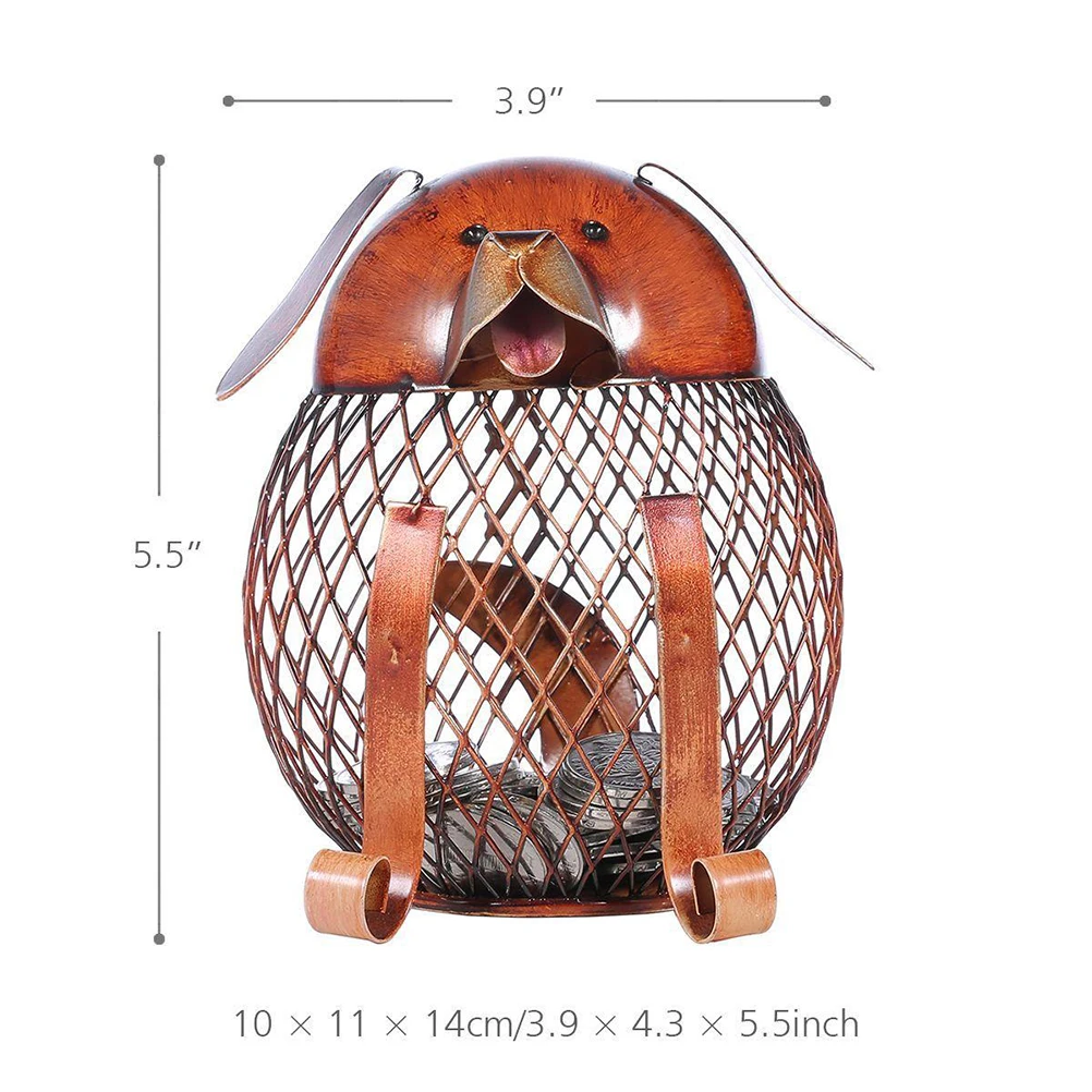 1 шт. железная ручная работа щенок металлическая декоративная сетка банка коробка копилка Свинья для дома офиса деньги игрушки
