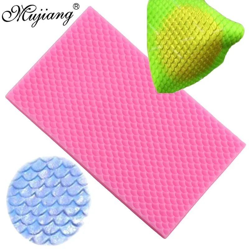 

Mermaid Fish Scale Lace Mat Silicone Mold Candy Chocolate Clay Molds Cookie Baking Cupcake Topper Fondant Cake Decorating Tools