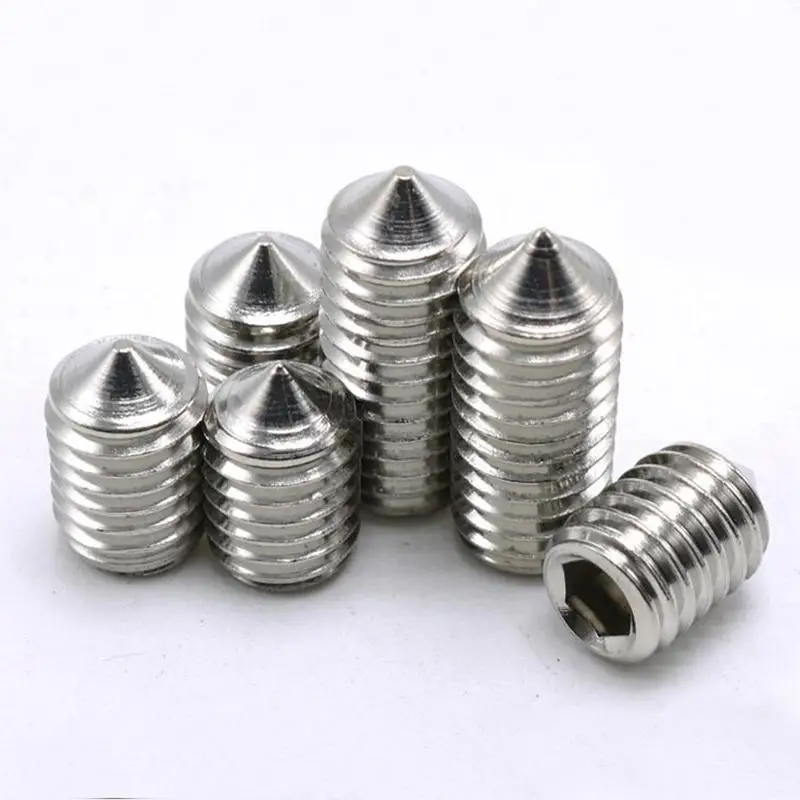 

M5 Pitch 0.8mm Length 4/5/6/8/10/12/16/20/25/30mm Hex Allen Socket Set Screw 304 Stainless Steel Grub Screw DIN914 Fasteners