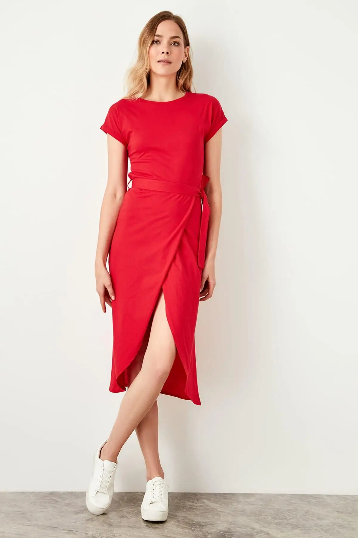 

Trendyol Red Lacing Detaylı Knit Dress TWOSS19VG0159
