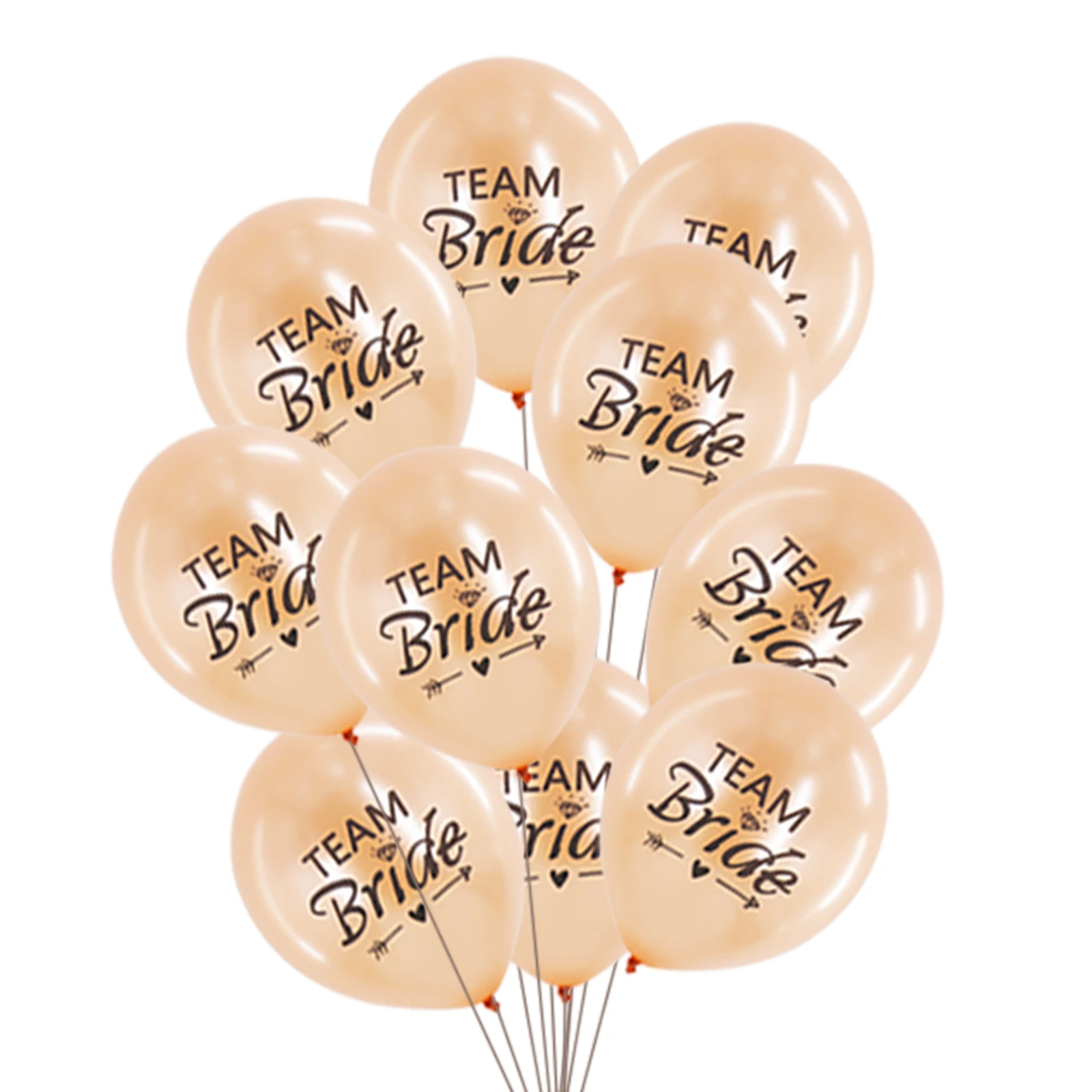 

10pcs 12inch Team Bridal Latex Balloons Rose gold Wedding Bride And Groom Balloons Bachelorette Party Wedding Decoration Supply