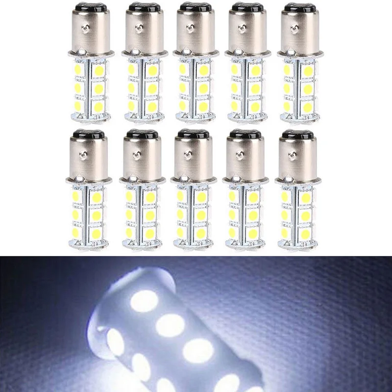 10 шт./компл. белый T25/S25 1157 BAY15D 5050 18LED обратный конец тормоза лампа стоп-сигнала