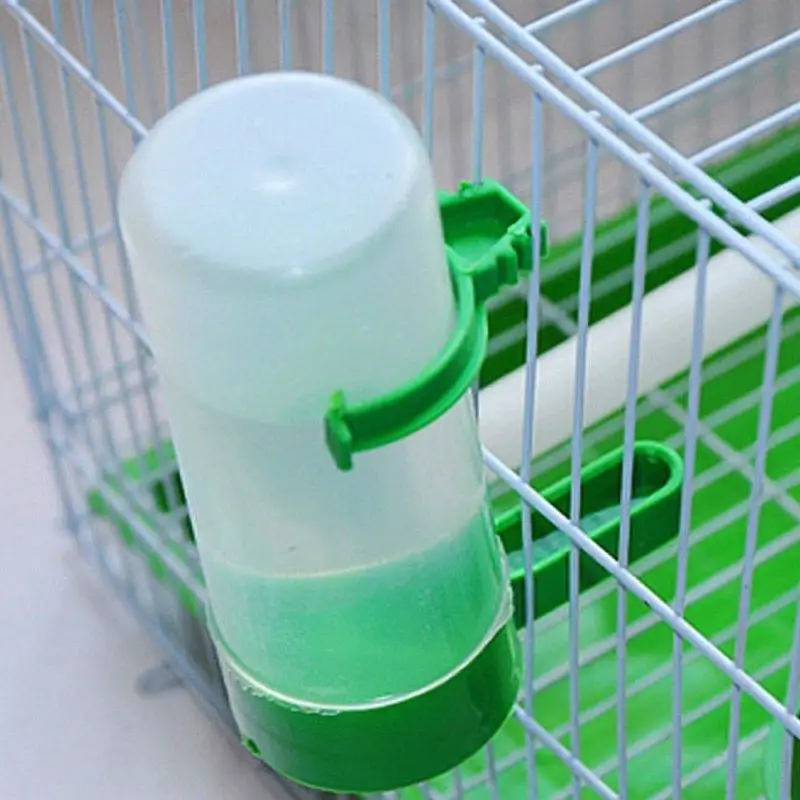 4x Pet Bird Cage Water Drinker Food Feeder Plastic Waterer Clip For