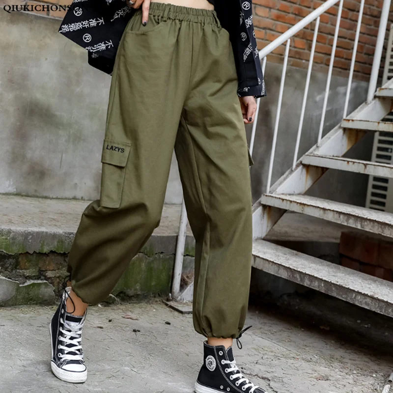 Qiukichonson Pantalones Bombachos Casuales De Cintura Alta Para