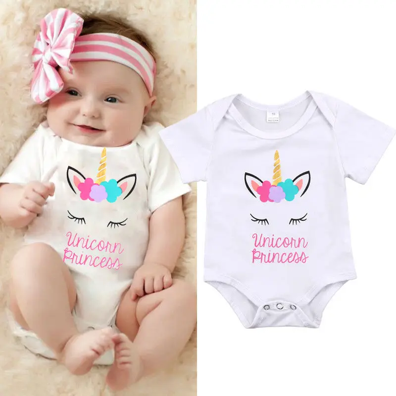 

Pudcoco Girl Jumpsuits 3M-18M Unicorn Baby Girl Infant Toddler Newborn Romper Clothes Outfits 0-18M