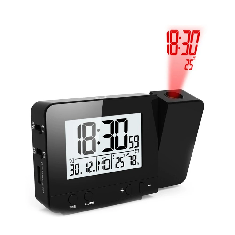 FanJu FJ3531 проекционный будильник цифровые часы с функцией повтора даты подсветка проектор стол настольные светодиодные часы с проекцией времени