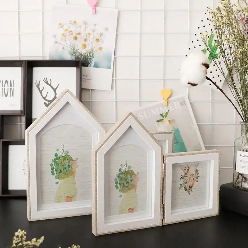 1 pc marco de foto marco de madera 2 apertura con bisagras de doble cara casa forma marcos decoración de la Oficina del hogar decoración de casa 1 pc marco de foto marco de madera 2 apertura con bisagras de doble cara casa forma marcos decoración de la Oficina del hogar decoración de casa