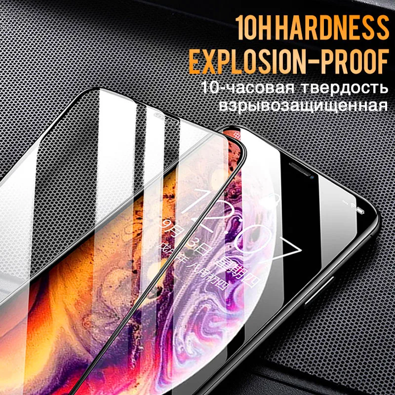 Защитное стекло 30D с изогнутыми краями для iPhone XS MAX X 10 XR 6s 6 7 8 Plus|Защитные стёкла и