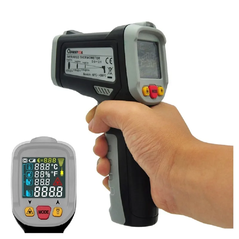 

MT6800 -50~800 Celsius Digital LCD Color Display Non Contact Infrared Laser Thermometer Temperature Tester
