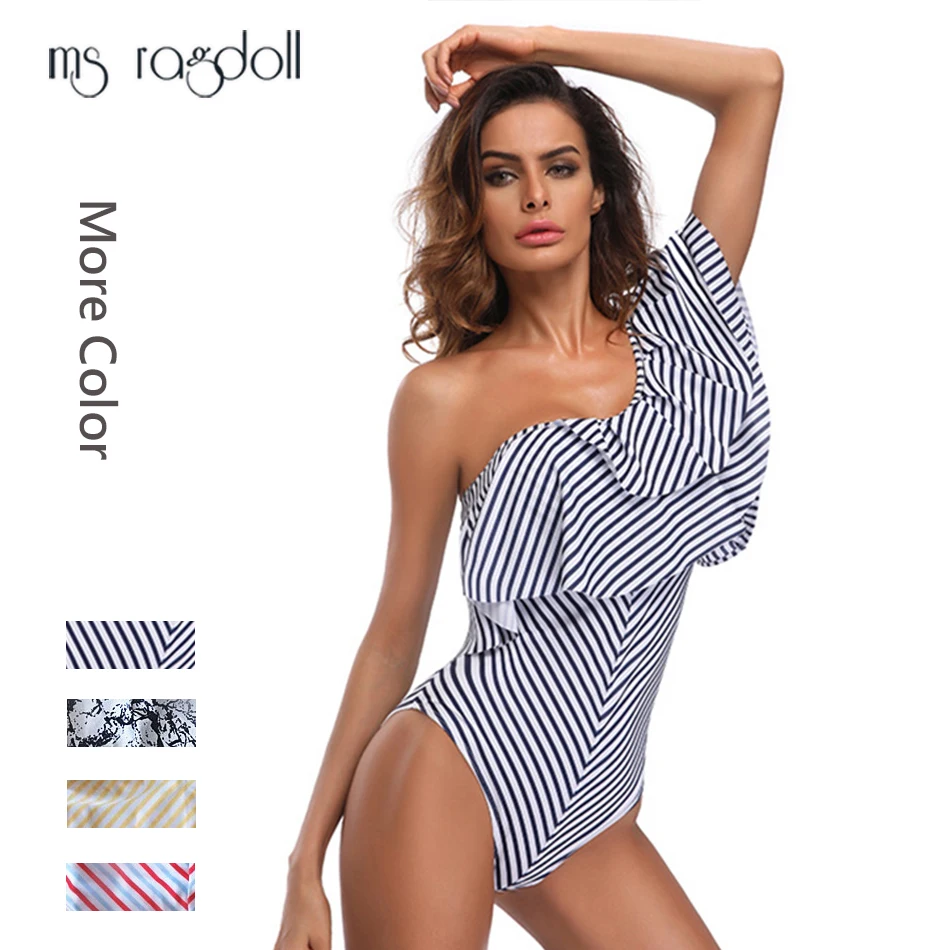 

Women Bathing Suits One Piece Push Up Thong Swimsuit One Piece Flounce Bikini Striped Swimwear Floral Print Plus Size Bikini