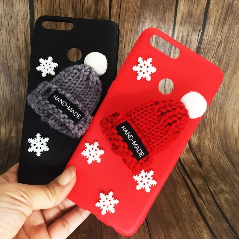 

Christmas Hat Fluffy Case For Huawei Honor 7X 7 X Honor9 9 lite 10 Lovely Silicone Phone Cases On Huawei P Smart Cover Coque
