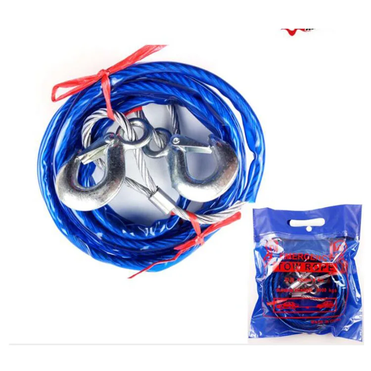 

Authentic DREAMCAR Car Grappling Hook Tow Rope Car Emergency Steel Wire Leash 4 M 5 Tons Vehicle 410 Steel Wire Tow Rope