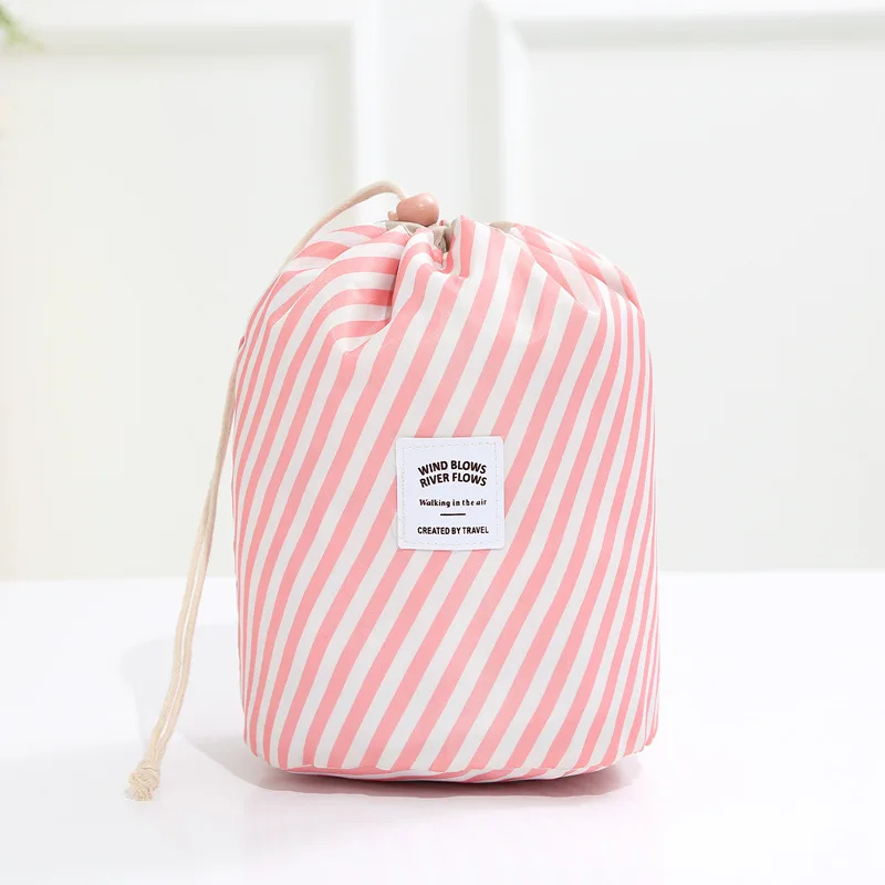 

Oxford Cloth Travel Accept Crystal Box Flower Colour Cylinder Makeup Organizer Acrylic Drawcord Cosmetic Package Make Up Bag