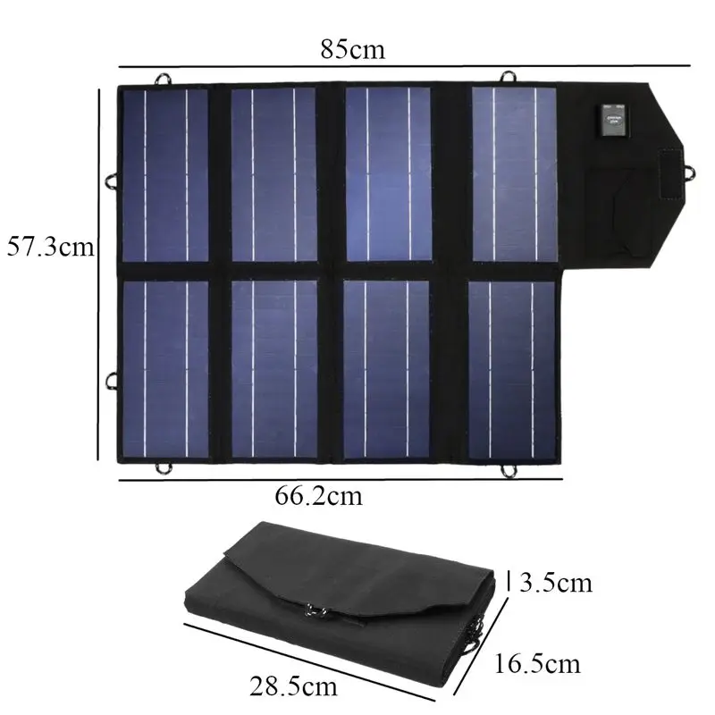 50W 12V Solar Panel Portable Dual USB Folding Charger Mobile Power Bank for Phone Battery Port for 