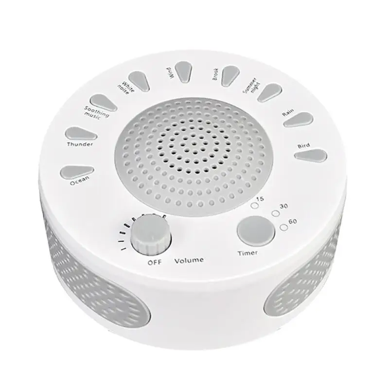 White Baby Sleep Noise Machine 9 Soothing Sounds Therapy USB Timing