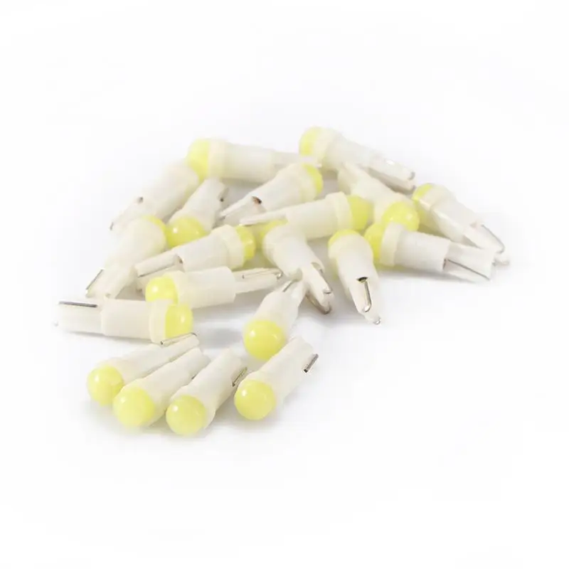 

20pcs Car Interior Light Ceramic Dashboard Gauge Instrument Ceramic Car Auto Side Wedge Light Lamp Bulb T5 Led 1 SMD DC 12V