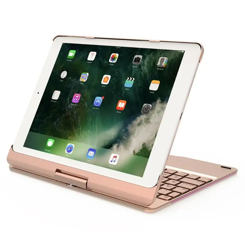 

VODOOL Rotating Back Cover Aluminum Bluetooth Keyboard w/Backlight for iPad Air for iPad Air2 for iPad Pro 9.7 tablet PC