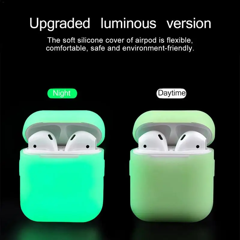 

For Apple Airpods Luminous Case Bluetooth Headphones Headset Cover Night Light Protective Box For AirPod Air Pods Accessories