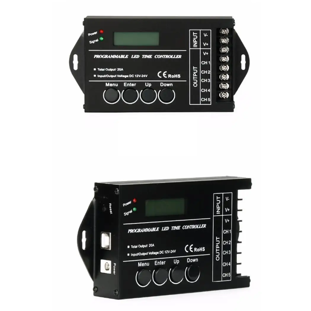

Time Programmable Timer Controller DC12V-24V 5 -20-60 < 0.5W 20A Channel Black LED 12-24V Dimmer