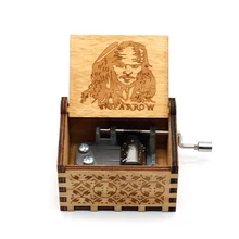 Anonimato de madeira mão-crafted jack sparrow de piratas do caribe toca melody davy jones caixa de música