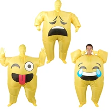 Inflatable Face Emoji Costume for Adult Cosplay Clothing Funny Smile Cry Face Full Body Purim Carnival Halloween Party Costumes