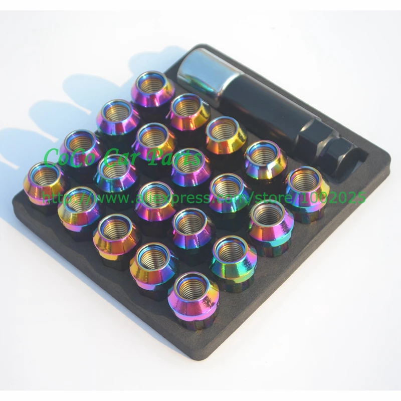 5h 17 Hex Nut And Lock Set Neo Chrome Wheel Lock Nut Racing Car Wheel