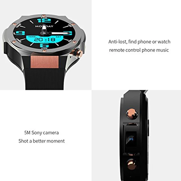  Top Angebote H2 Smart Uhr Android 5.1 OS MTK6580 14 zoll Runde Bildschirm GPS Wifi 3G HD Kamera Her