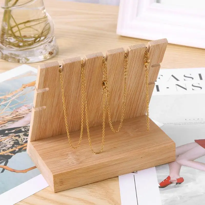 Small Size Wooden Jewelry Organizer Stand Black Plastic Earring Holder Pesentoir Fashion Earrings Display Rack Display Stand