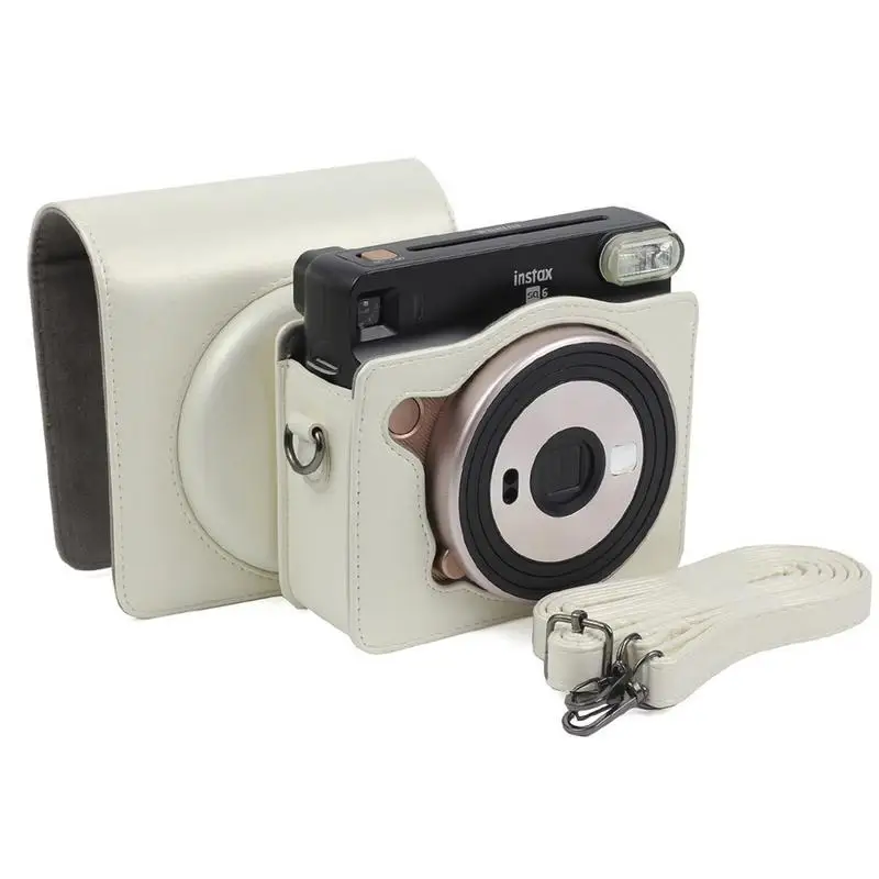 Дешевый Instax квадратный SQ6 Камера сумка Винтажный чехол из искусственной кожи плечевой ремень чехол Камера Carry Обложка мешок защита