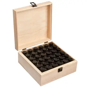 

36 Compartments Wooden Essential Oil Packaging Box 5/10ml Bottle Jar Storage Box Wood Small Bottle Storage Container