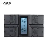 Andoer Digital Camera Battery Charger 4-Channels for Canon EOS 5DII 5DS 6D 7DII 80D with DC Car Charger LCD Display EU US Plug