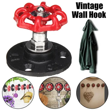 

KiWarm 1Pcs 6.5cm Urban Industrial Wall Hook Rustic Iron Pipe Wall Mounted Towel Coat Hanger Home Decor Wall Hook With 3x Screws