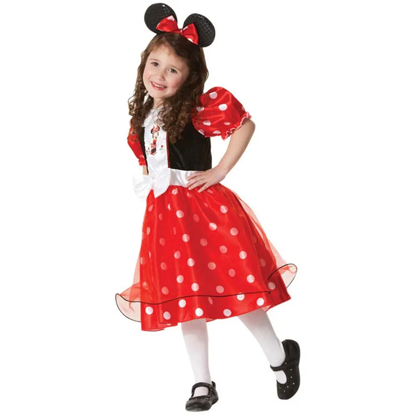 2019 SS черный красный пэчворк Минни Детское платье От 3 до 11 лет Хэллоуин аниме одежда для косплея на Хэллоуин Карнавальный костюм платье